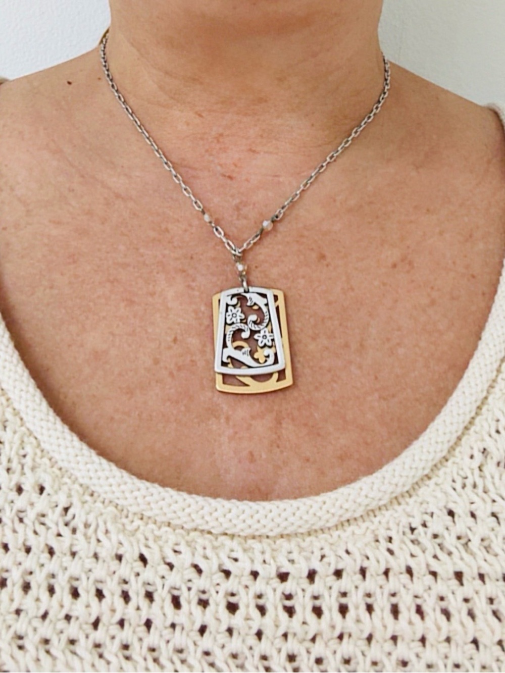 Brighton Silver-Tone Floral Pendant Necklace - Women's Jewelry